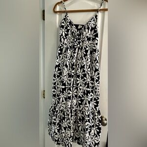 J. Crew Tie Front Cutout Dress Black & White size 0